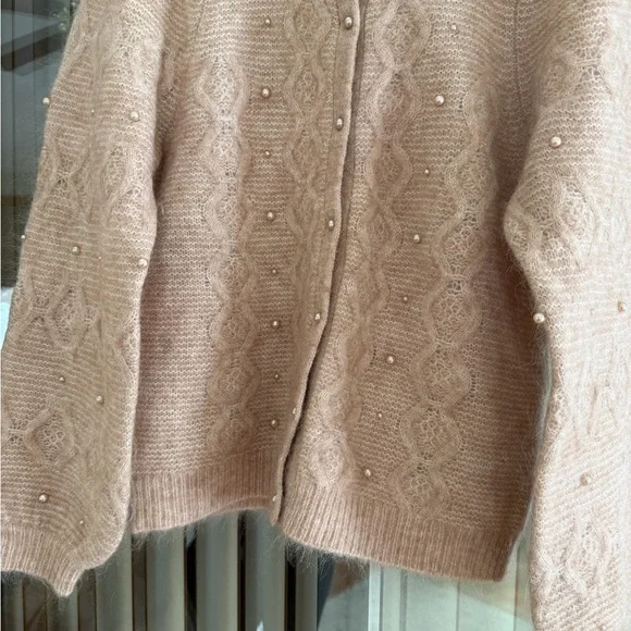 Sezane Mohair Cardigan with Pearl Accents - Picture 6 of 8